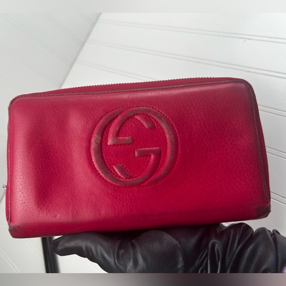 Gucci GG Pink Leather Zippy Wallet - Picture 7 of 13